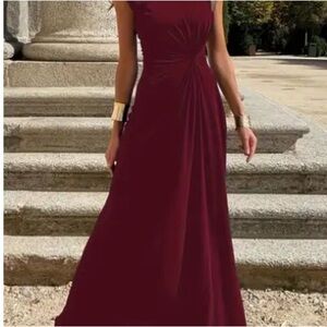 Full length maroon dress